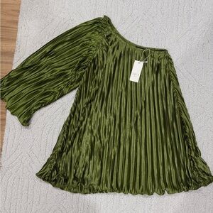 Vici Forest Green A-Line Pleated Skirt
